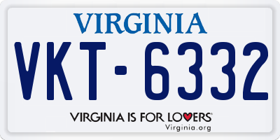 VA license plate VKT6332