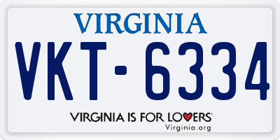 VA license plate VKT6334