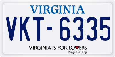 VA license plate VKT6335