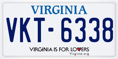 VA license plate VKT6338