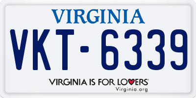VA license plate VKT6339
