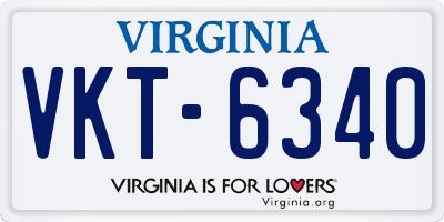 VA license plate VKT6340