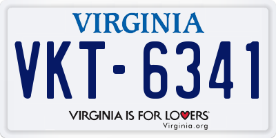 VA license plate VKT6341