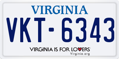 VA license plate VKT6343