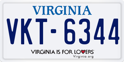 VA license plate VKT6344
