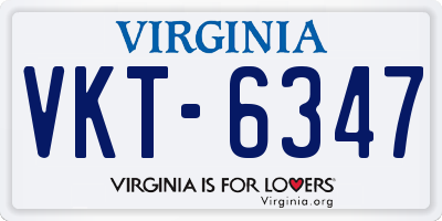 VA license plate VKT6347