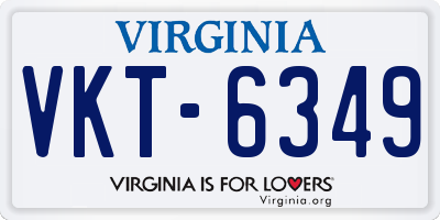 VA license plate VKT6349