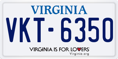 VA license plate VKT6350