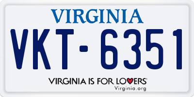 VA license plate VKT6351