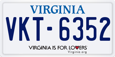VA license plate VKT6352