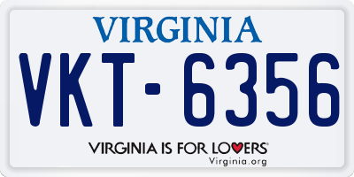 VA license plate VKT6356