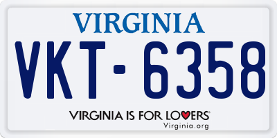 VA license plate VKT6358