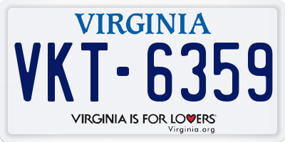 VA license plate VKT6359