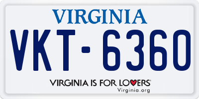 VA license plate VKT6360