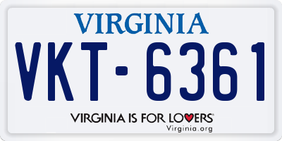 VA license plate VKT6361