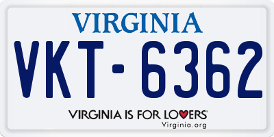 VA license plate VKT6362