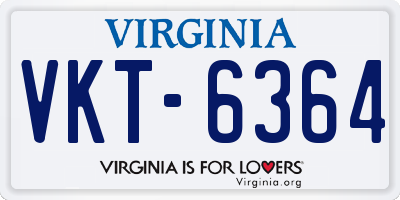 VA license plate VKT6364
