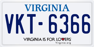VA license plate VKT6366