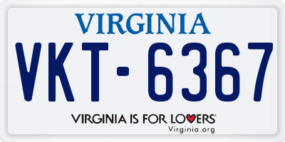 VA license plate VKT6367