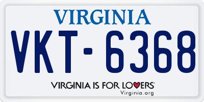 VA license plate VKT6368