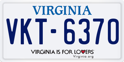 VA license plate VKT6370
