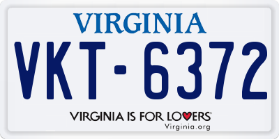 VA license plate VKT6372