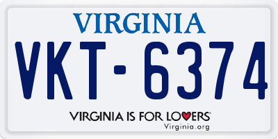 VA license plate VKT6374