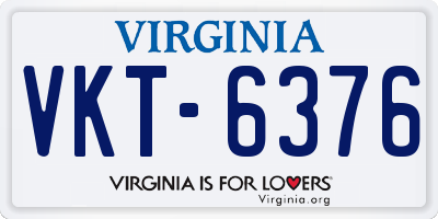 VA license plate VKT6376