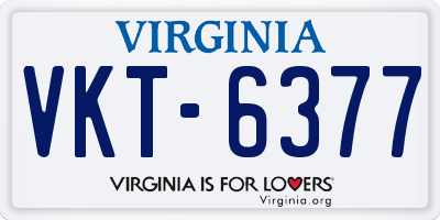VA license plate VKT6377