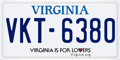 VA license plate VKT6380