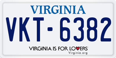 VA license plate VKT6382