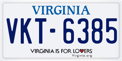VA license plate VKT6385