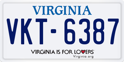 VA license plate VKT6387