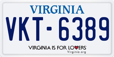 VA license plate VKT6389