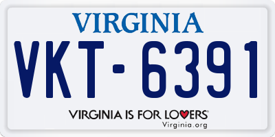 VA license plate VKT6391
