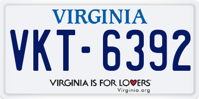 VA license plate VKT6392
