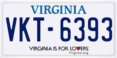 VA license plate VKT6393