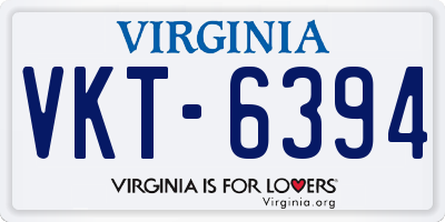 VA license plate VKT6394