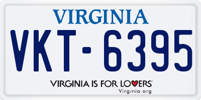 VA license plate VKT6395