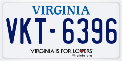 VA license plate VKT6396
