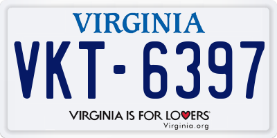 VA license plate VKT6397