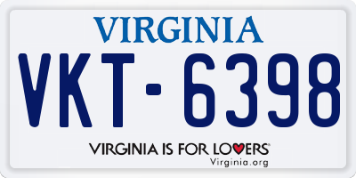 VA license plate VKT6398