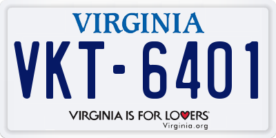 VA license plate VKT6401