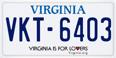 VA license plate VKT6403