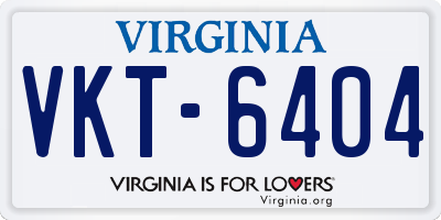 VA license plate VKT6404