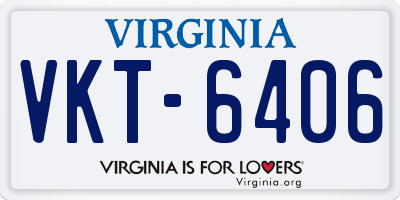 VA license plate VKT6406