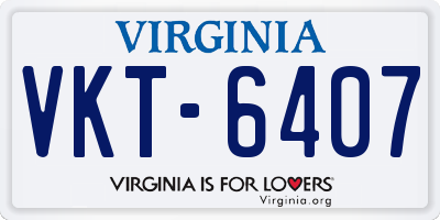 VA license plate VKT6407