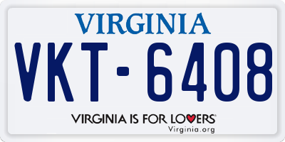 VA license plate VKT6408