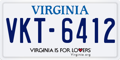 VA license plate VKT6412