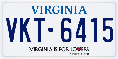 VA license plate VKT6415